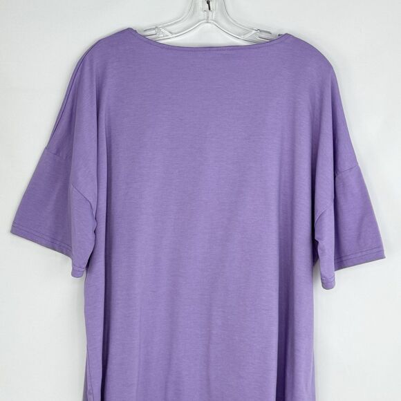 Women Blouse Size 2XL Pretty Purple Pull Over Short Sleeve! - Picture 4 of 11